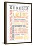 Georgia - Typography-Lantern Press-Framed Art Print