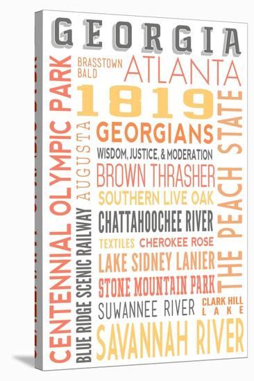 Georgia - Typography-Lantern Press-Stretched Canvas