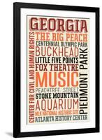 Georgia - Typography-Lantern Press-Framed Art Print