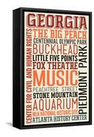 Georgia - Typography-Lantern Press-Framed Stretched Canvas