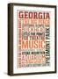 Georgia - Typography-Lantern Press-Framed Art Print