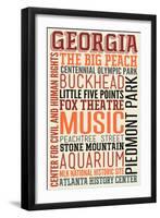 Georgia - Typography-Lantern Press-Framed Art Print