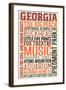 Georgia - Typography-Lantern Press-Framed Art Print