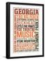 Georgia - Typography-Lantern Press-Framed Premium Giclee Print