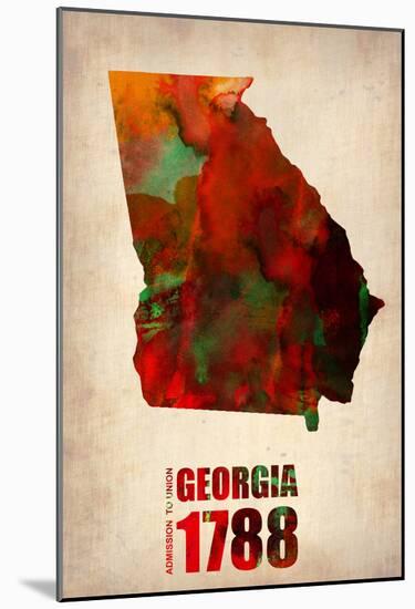 Georgia Watercolor Map-NaxArt-Mounted Poster