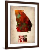 Georgia Watercolor Map-NaxArt-Framed Art Print