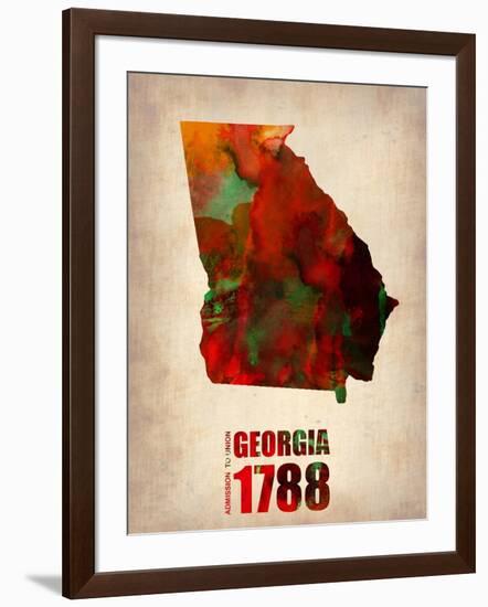 Georgia Watercolor Map-NaxArt-Framed Art Print