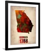 Georgia Watercolor Map-NaxArt-Framed Art Print