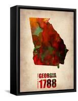 Georgia Watercolor Map-NaxArt-Framed Stretched Canvas