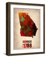 Georgia Watercolor Map-NaxArt-Framed Art Print