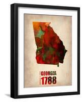 Georgia Watercolor Map-NaxArt-Framed Art Print