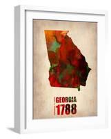 Georgia Watercolor Map-NaxArt-Framed Art Print