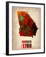 Georgia Watercolor Map-NaxArt-Framed Art Print