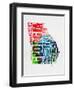 Georgia Watercolor Word Cloud-NaxArt-Framed Art Print