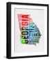 Georgia Watercolor Word Cloud-NaxArt-Framed Art Print