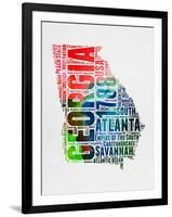 Georgia Watercolor Word Cloud-NaxArt-Framed Art Print