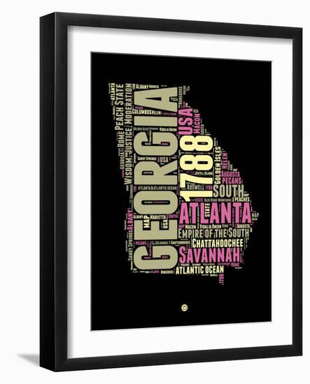 Georgia Word Cloud 1-NaxArt-Framed Art Print