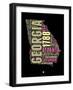 Georgia Word Cloud 1-NaxArt-Framed Art Print