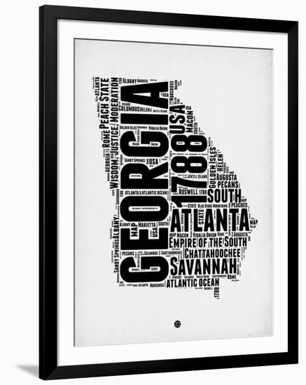 Georgia Word Cloud 2-NaxArt-Framed Art Print