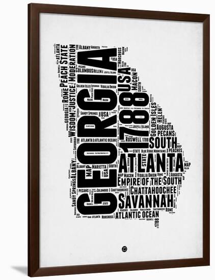 Georgia Word Cloud 2-NaxArt-Framed Art Print