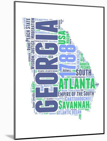 Georgia Word Cloud Map-NaxArt-Mounted Art Print