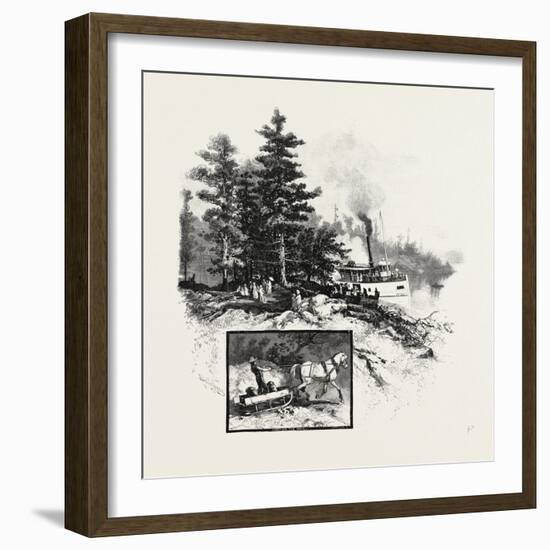 Georgian Bay and the Muskoka Lakes, at the Landing, Rosseau, Canada, Nineteenth Century-null-Framed Giclee Print