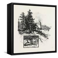 Georgian Bay and the Muskoka Lakes, at the Landing, Rosseau, Canada, Nineteenth Century-null-Framed Stretched Canvas
