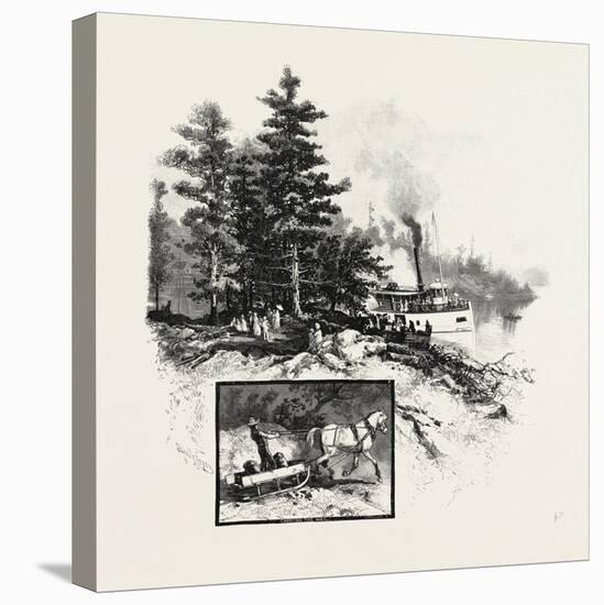 Georgian Bay and the Muskoka Lakes, at the Landing, Rosseau, Canada, Nineteenth Century-null-Stretched Canvas