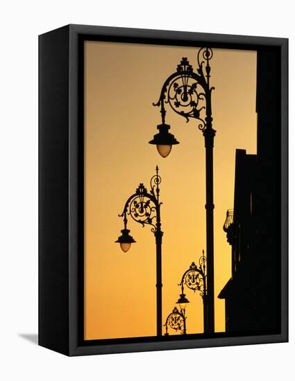 Georgian Lanterns at Sunset, Dublin, Ireland-Martin Moos-Framed Stretched Canvas