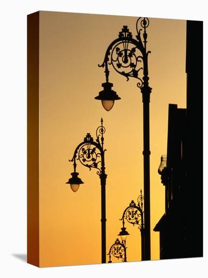 Georgian Lanterns at Sunset, Dublin, Ireland-Martin Moos-Stretched Canvas