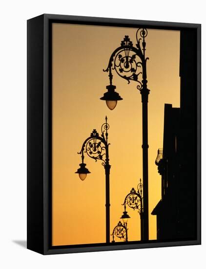 Georgian Lanterns at Sunset, Dublin, Ireland-Martin Moos-Framed Stretched Canvas