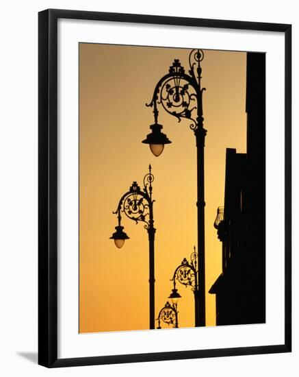 Georgian Lanterns at Sunset, Dublin, Ireland-Martin Moos-Framed Photographic Print