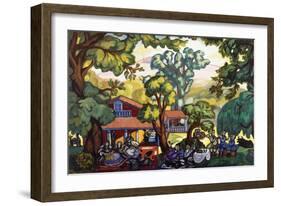 Georgian Scene, 1919 (Gouache on Cardboard)-Sergei Yurevich Sudeikin-Framed Giclee Print