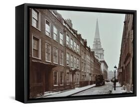 Georgian Terraced Houses and Christ Church, Spitalfields, Stepney, London, 1909-null-Framed Stretched Canvas