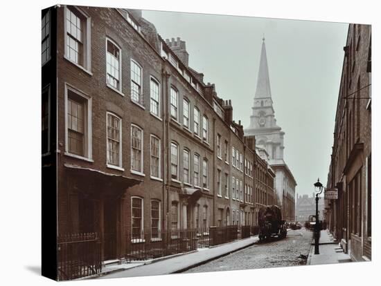 Georgian Terraced Houses and Christ Church, Spitalfields, Stepney, London, 1909-null-Stretched Canvas