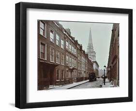 Georgian Terraced Houses and Christ Church, Spitalfields, Stepney, London, 1909-null-Framed Photographic Print