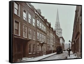 Georgian Terraced Houses and Christ Church, Spitalfields, Stepney, London, 1909-null-Framed Stretched Canvas