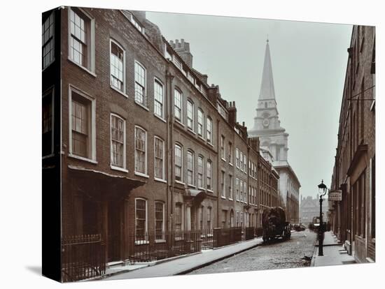 Georgian Terraced Houses and Christ Church, Spitalfields, Stepney, London, 1909-null-Stretched Canvas