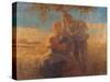 Georgica (Harvest Scene with Nursing Mother and Farmer Father)-Gaetano Previati-Stretched Canvas