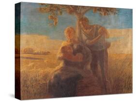 Georgica (Harvest Scene with Nursing Mother and Farmer Father)-Gaetano Previati-Stretched Canvas