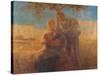 Georgica (Harvest Scene with Nursing Mother and Farmer Father)-Gaetano Previati-Stretched Canvas