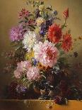 Roses, Convolvuli, Carnations, Hollyhocks, Peonies, Lilac and Other Flowers in a Vase-Georgius Jacobus Johannes van Os-Framed Giclee Print