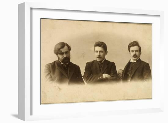 Georgy Chulkov, Vasili Milioti and Genrich Tasteven, Russian Writers, 1900s-null-Framed Giclee Print