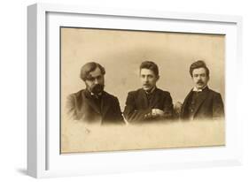 Georgy Chulkov, Vasili Milioti and Genrich Tasteven, Russian Writers, 1900s-null-Framed Giclee Print