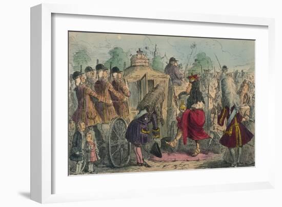 Georgy Porgy the First Going Out for a Ride in His State Coachy Poachy, 1850-John Leech-Framed Giclee Print
