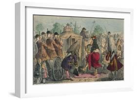 Georgy Porgy the First Going Out for a Ride in His State Coachy Poachy, 1850-John Leech-Framed Giclee Print