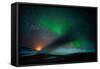 Geothermal Area and Aurora Borealis or Northern Lights, Iceland-Ragnar Th Sigurdsson-Framed Stretched Canvas