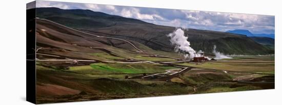 Geothermal Plant in the Landscape, Krafla Thermal Area, Iceland-null-Stretched Canvas