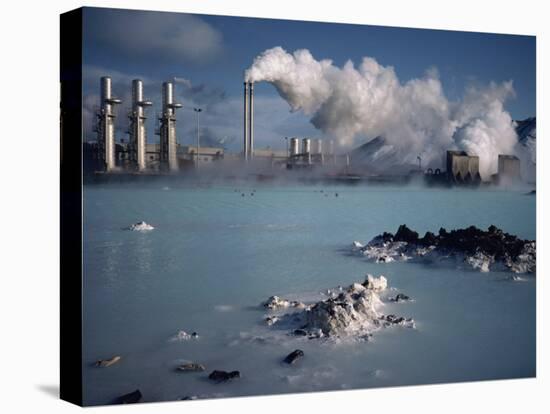 Geothermal Power Plant and Blue Lagoon at Svartsengi, Iceland, Polar Regions-Hart Kim-Stretched Canvas