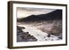 Geothermal River at Sunrise at Chalviri Salt Flats (Salar De Chalviri), Altiplano of Bolivia-Matthew Williams-Ellis-Framed Photographic Print